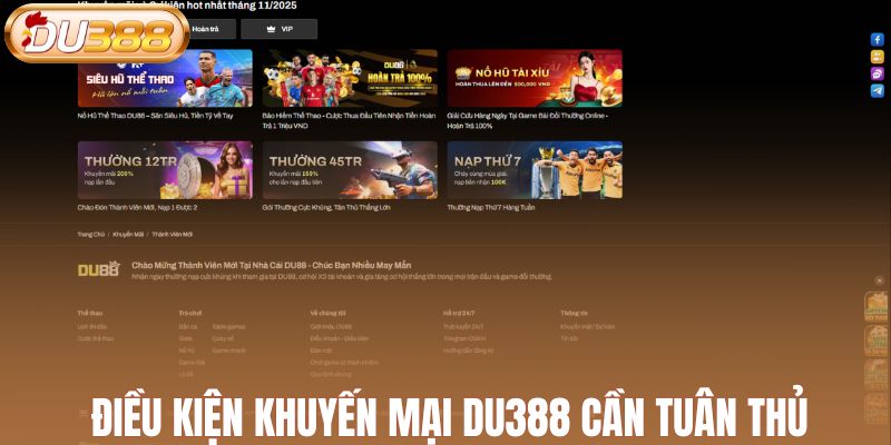Điều kiện khuyến mại DU388 cần tuân thủ