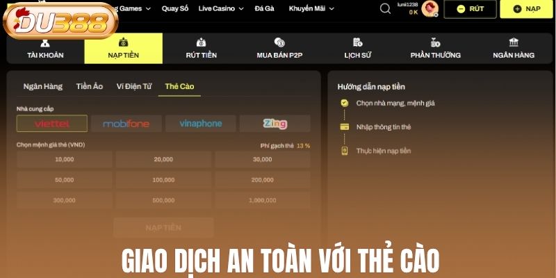 Giao dịch an toàn với thẻ cào điện thoại
