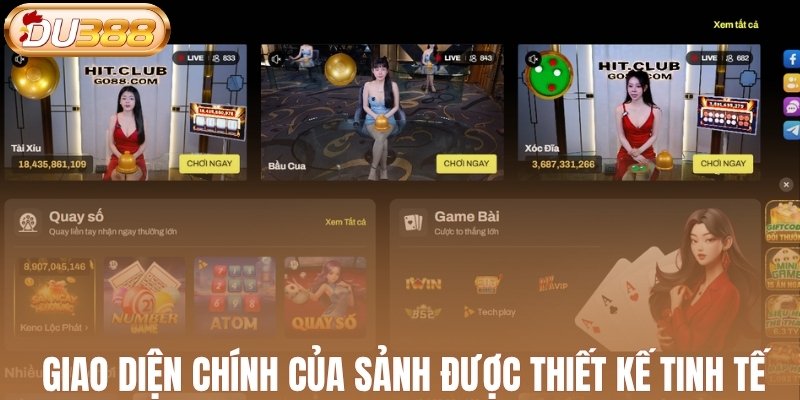 Giao diện chính của sảnh được thiết kế tinh tế