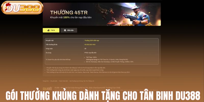 Gói thưởng khủng dành tặng cho tân binh DU388