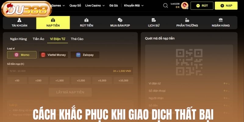 Hướng dẫn cách khắc phục khi gặp thất bại thanh toán